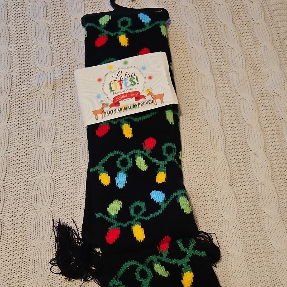 Colorful Holiday Lights Scarf